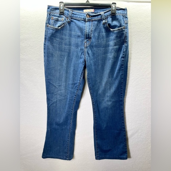 Levi’s 515 Bootcut Jeans Womens 12 Blue Denim Stretch Comfy Pants 2421 - Picture 1 of 10